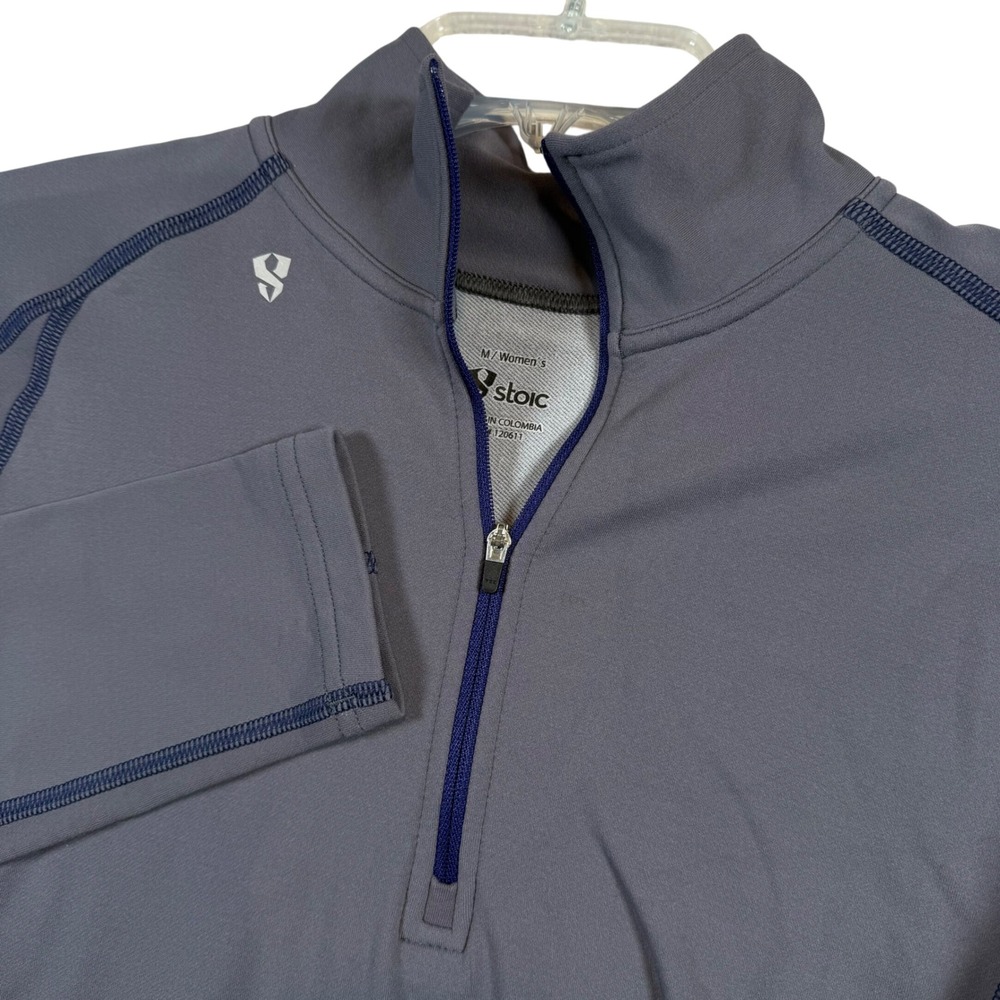 Stoic Women's Gray‎ Quarter Zip Long Sleeve Athletic Top Medium